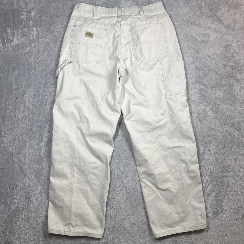 Vintage Lee Dungaree Carpenter Pants 34x29 Beige Workwear Baggy Skater USA